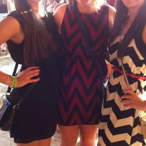 Garnet and black chevron dress